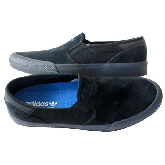 Adidas Men's Shmoofoil Slip On Suede Skateboarding Shoes Black Sizes NIB - Picture 2 of 5